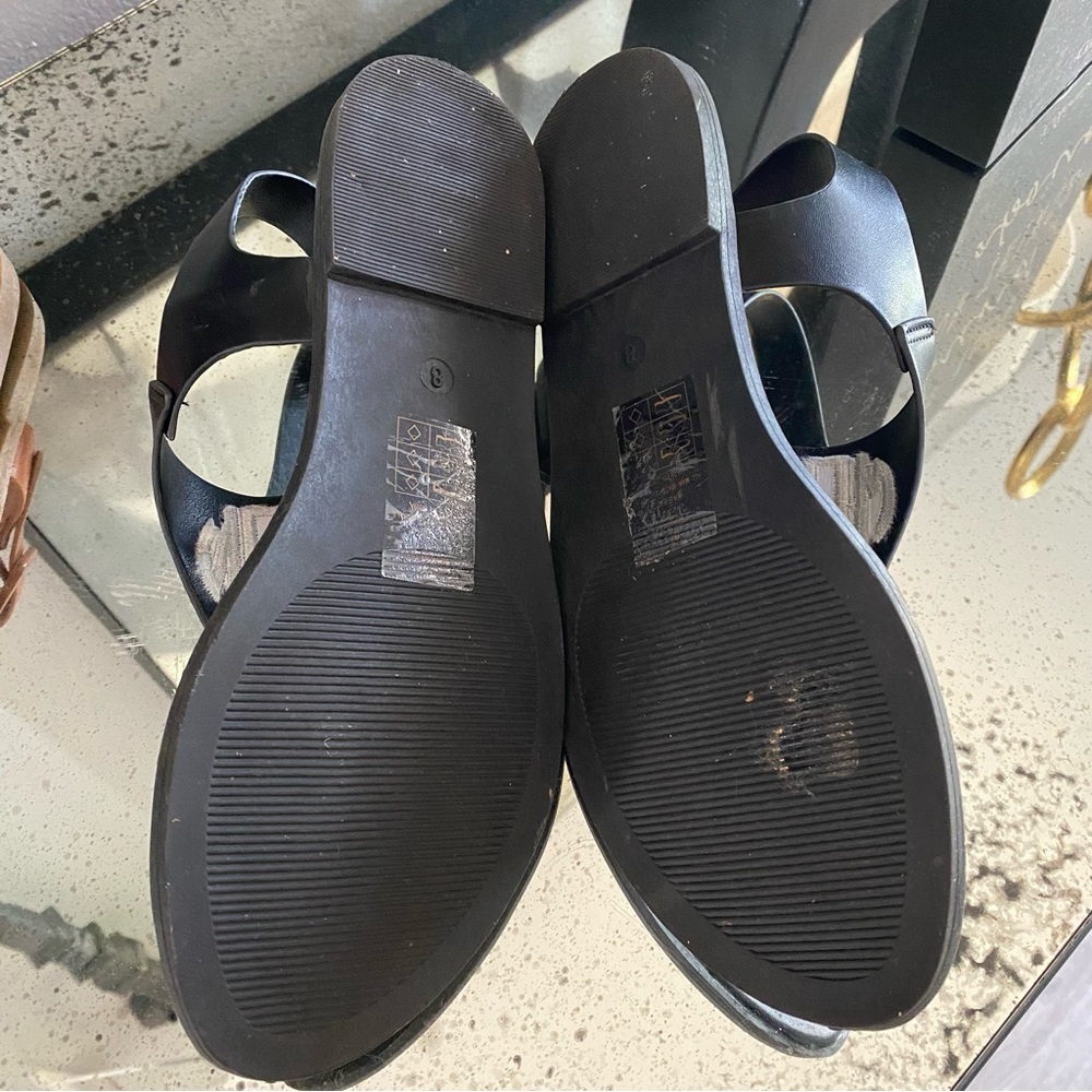 2 Pair Bundle Pierre Dumas Sandals in colors Black and Tan/Brown. *Monogrammed* - Picture 3 of 4